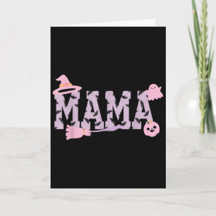 Spooky Halloween Mama Varsity Mum Pastel Pink Pump Card