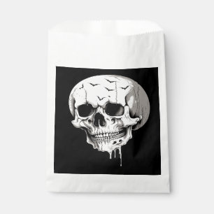 Spooky Halloween Melting Cranium With Bat Imagery Favour Bag