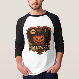 Spooky Halloween Men’s 3/4 Sleeve Raglan T-Shirt