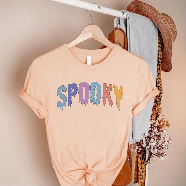 Spooky Halloween Modern Ghost Script Womens T-Shirt (Spooky Halloween Modern Ghost Script Womens TShirt)