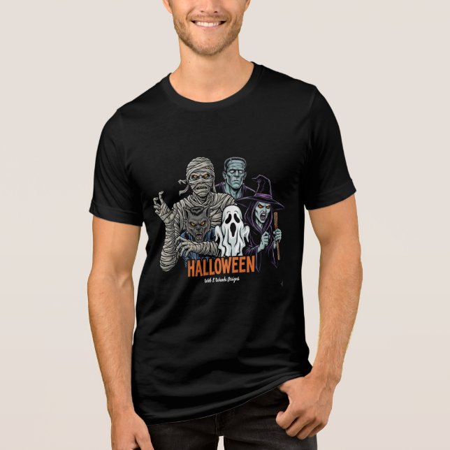 Spooky Halloween Monsters Tshirt (Front)