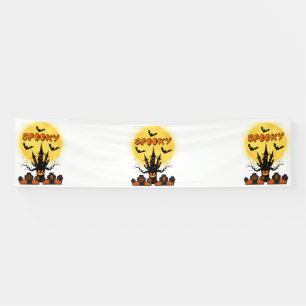 Spooky Halloween Moon 2.5x10 Vinyl Banner