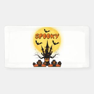 Spooky Halloween Moon 2x1 Vinyl Banner