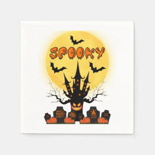 Spooky Halloween Moon 3 Ply Napkins