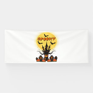 Spooky Halloween Moon 4x10 Vinyl Banner