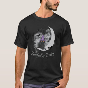 Spooky Halloween Moon Black Cat T-Shirt