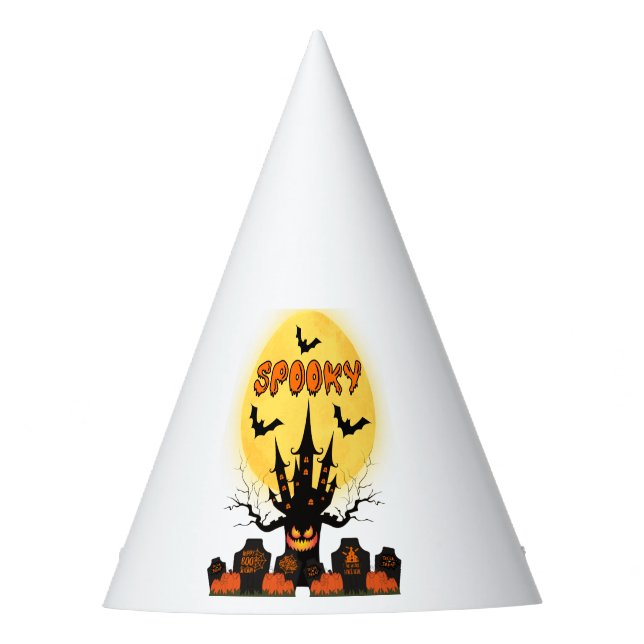 Spooky Halloween Moon Party Hat (Front)