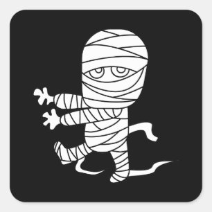 Spooky Halloween mummy Square Sticker