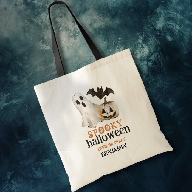 Spooky Halloween Name Trick or Treat Tote Bag (Creator Uploaded)