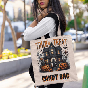 Spooky Halloween night at the haunted house party Tote Bag