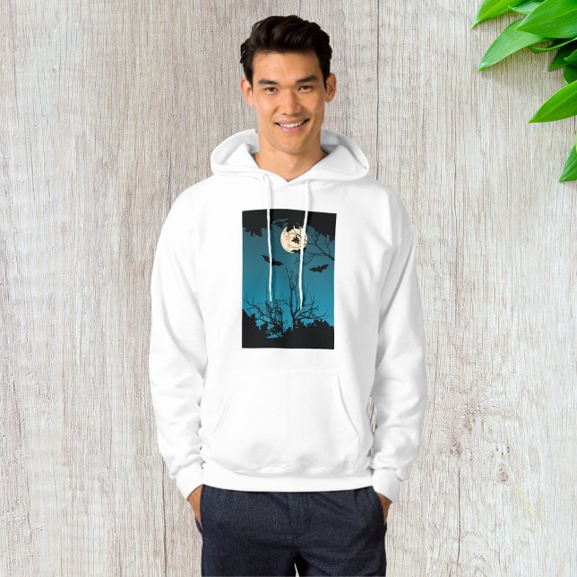 Spooky Halloween Night Full Moon and Flying Bats  Hoodie (Creator Uploaded)