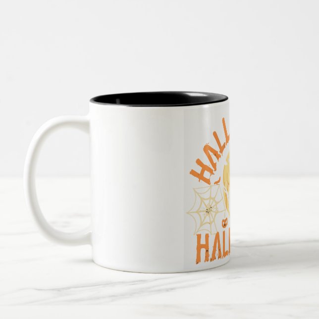 Spooky Halloween Night | Happy Halloween Two-Tone Coffee Mug (Left)