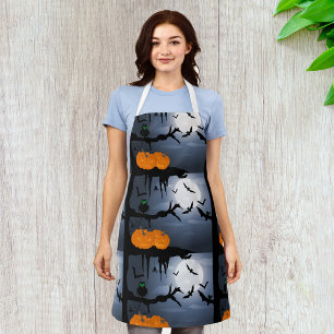 Spooky Halloween Night Scene  Apron