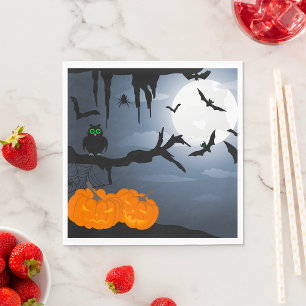 Spooky Halloween Night Scene  Napkin