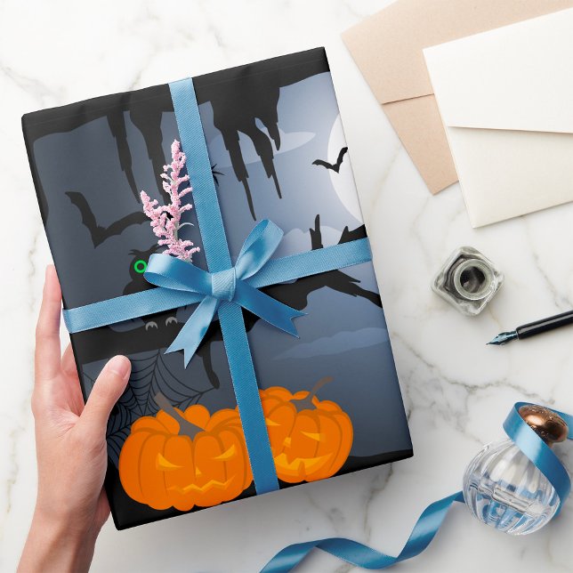 Spooky Halloween Night Scene  Wrapping Paper (Creator Uploaded)