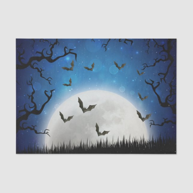 Spooky Halloween Night Sky Tissue Paper (Front)