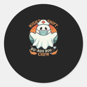 Spooky Halloween Nurse Funny Ghost Costume Boo Boo Classic Round Sticker