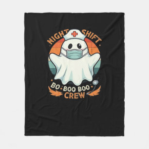 Spooky Halloween Nurse Funny Ghost Costume Boo Boo Fleece Blanket