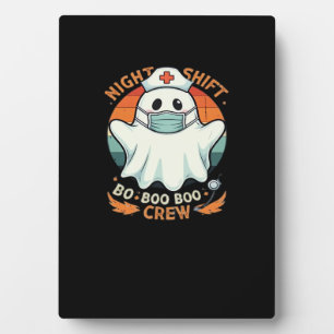 Spooky Halloween Nurse Funny Ghost Costume Boo Boo Plaque