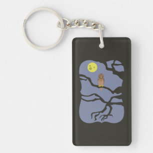Spooky Halloween Owl Key Ring