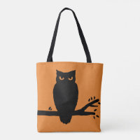 Spooky Halloween Owl Orange and Black