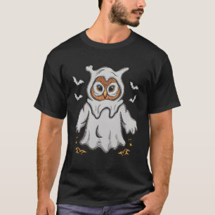 Spooky Halloween Owl Wearing Ghost Suit Gift  T-Shirt