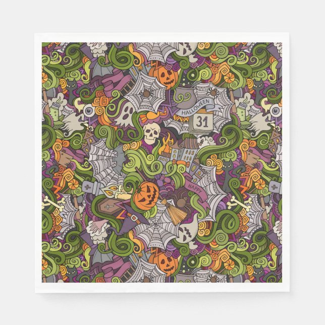 Spooky Halloween Paper Napkin (Front)