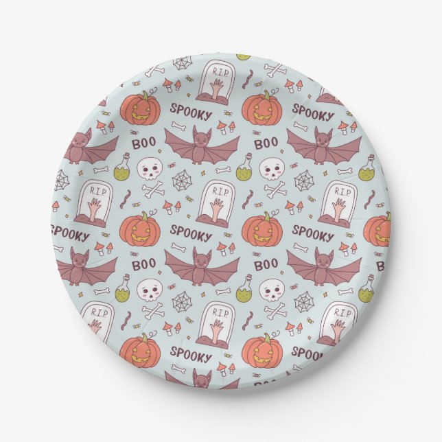Spooky Halloween Paper Plate (Front)