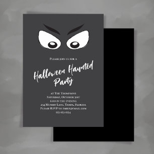 Spooky Halloween Party Ghost Eyes Invitation