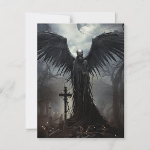 Spooky Halloween Party Gothic Skeleton Graveyard Postcard