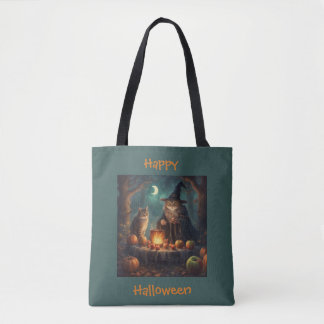 Spooky Halloween party in the woods Tote Bag