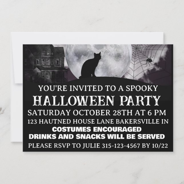 Spooky Halloween Party Inivitation  Holiday Card (Front)
