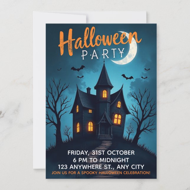 Spooky Halloween Party Invitation (Front)