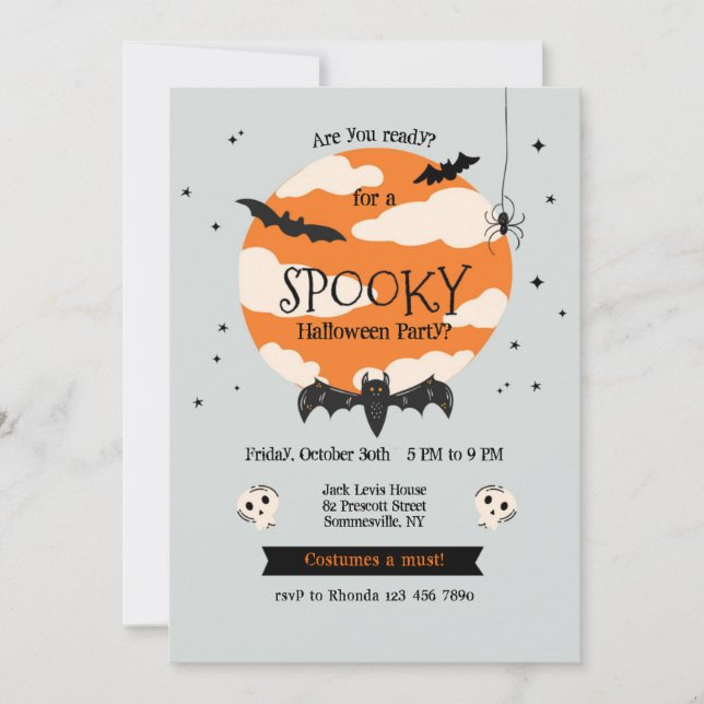 Spooky Halloween Party Invitation (Front)