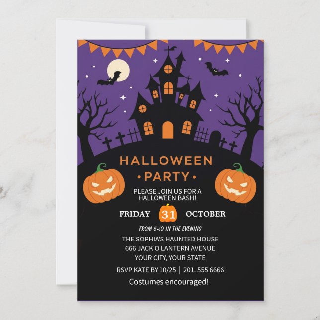 Spooky Halloween Party Invitation (Front)