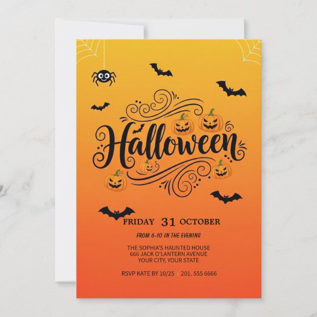 Spooky Halloween Party Invitation (Front)