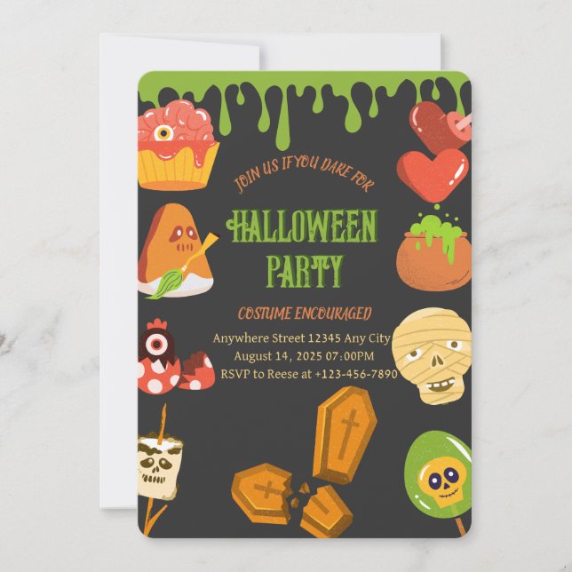 Spooky Halloween Party Invitation (Front)