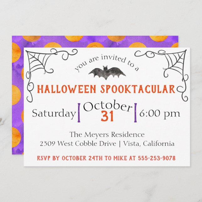 Spooky Halloween Party Invitation (Front/Back)