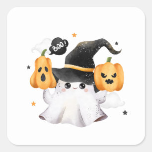 "Spooky Halloween Party Invitation – Drink Up Witc Square Sticker