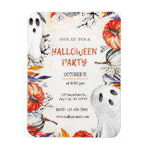Spooky Halloween Party Invitation Ghost Pumpkin