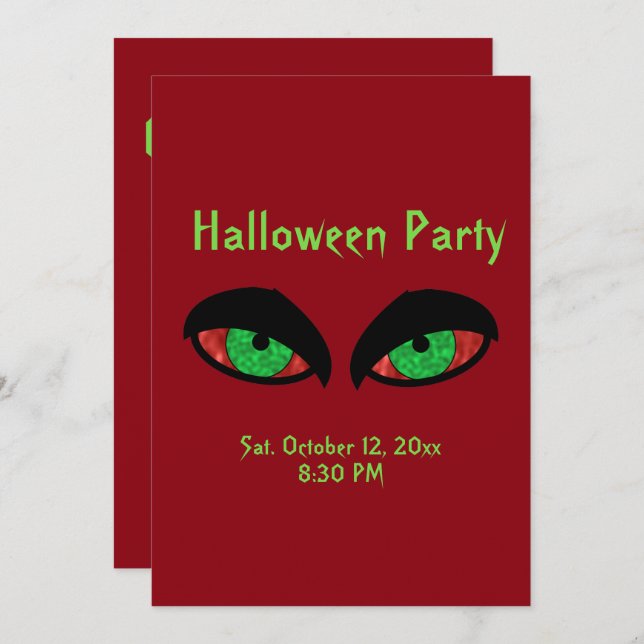 Spooky Halloween Party Invitations (Front/Back)