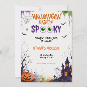 Spooky Halloween Party Kids Monster Fun Invitation