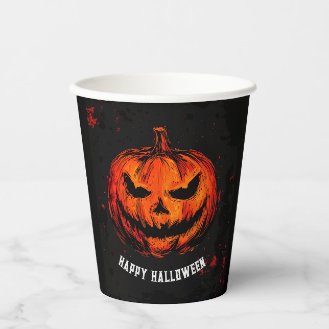 Spooky Halloween Party Paper Cups (Front)