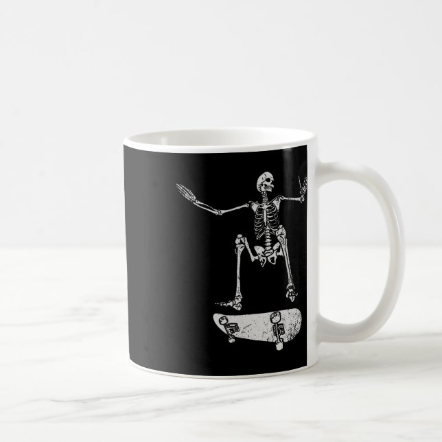 Spooky Halloween Party - Skateboarding Skeleton Co Coffee Mug (Right)