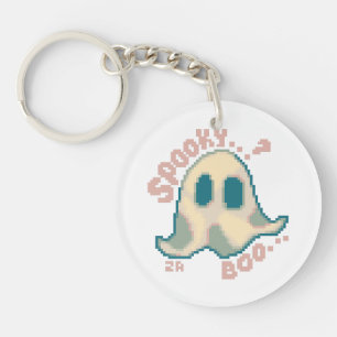 Spooky Halloween pixel art Key Ring