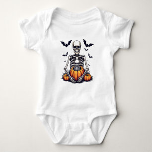 Spooky Halloween Pregnant Skeleton Pregnancy Baby Bodysuit