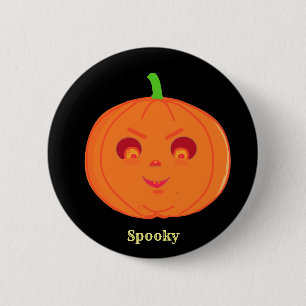 Spooky Halloween Pumpkin 6 Cm Round Badge