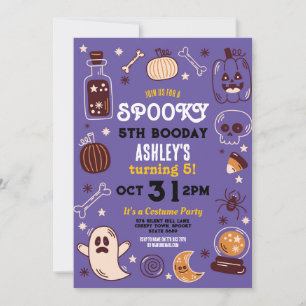 Spooky Halloween Pumpkin Birthday Kids Invitation