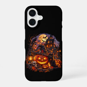 Spooky Halloween Pumpkin Black Cat Phone Case