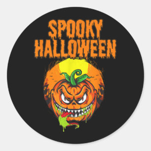 Spooky Halloween Pumpkin Classic Round Sticker